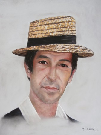 portait de mon beau-pére au pastel sec 60 x 50